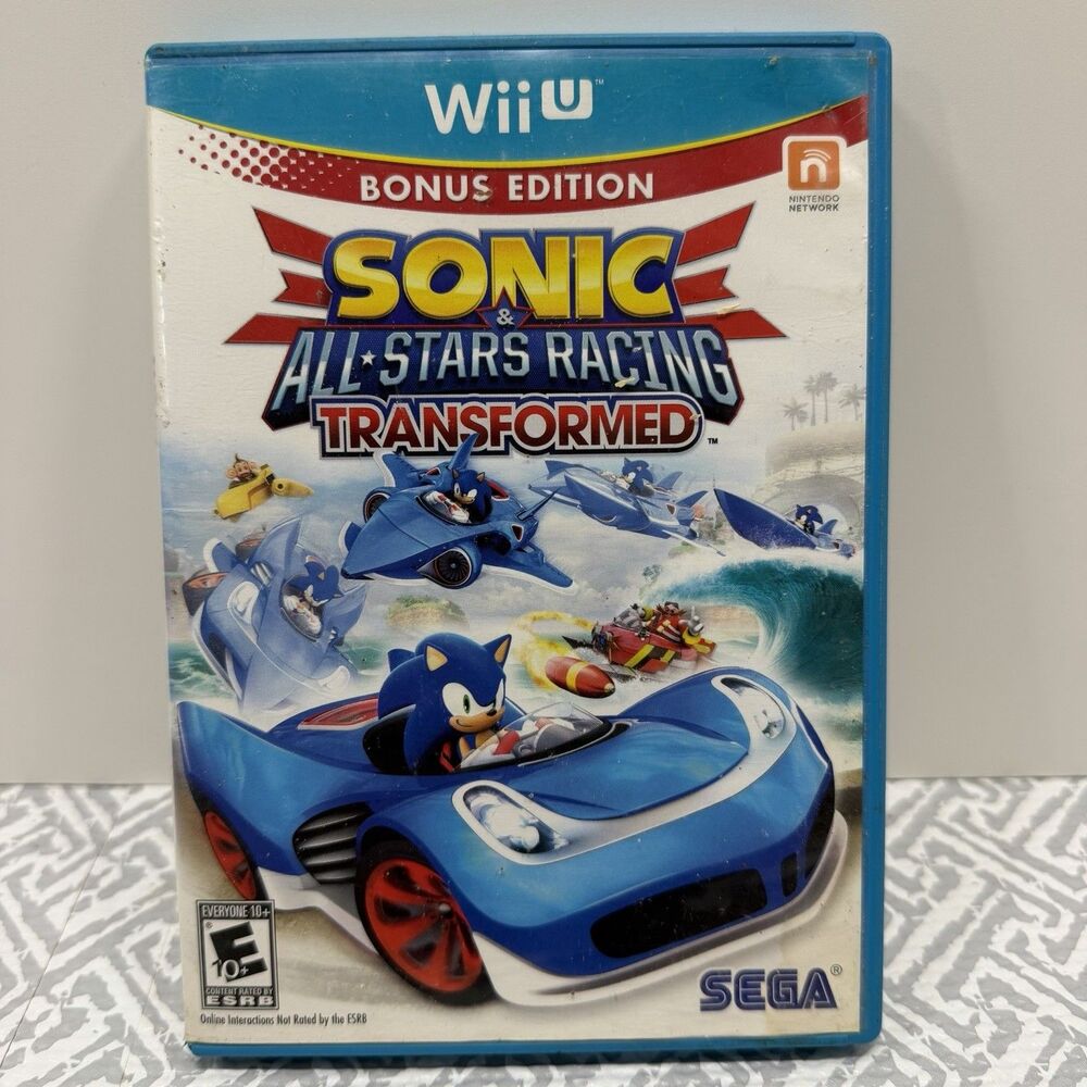 SEGA Sonic & All-Stars Racing Transformed Bonus Edition Wii U E10+ CIB Tested